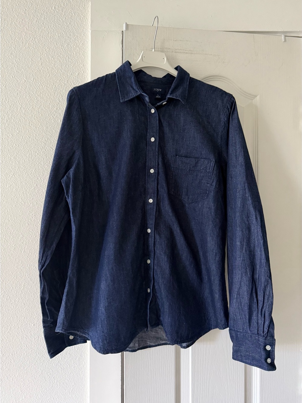 J.Crew Chambray Shirt Rendezvous Blue Wash Cotton Button Down L